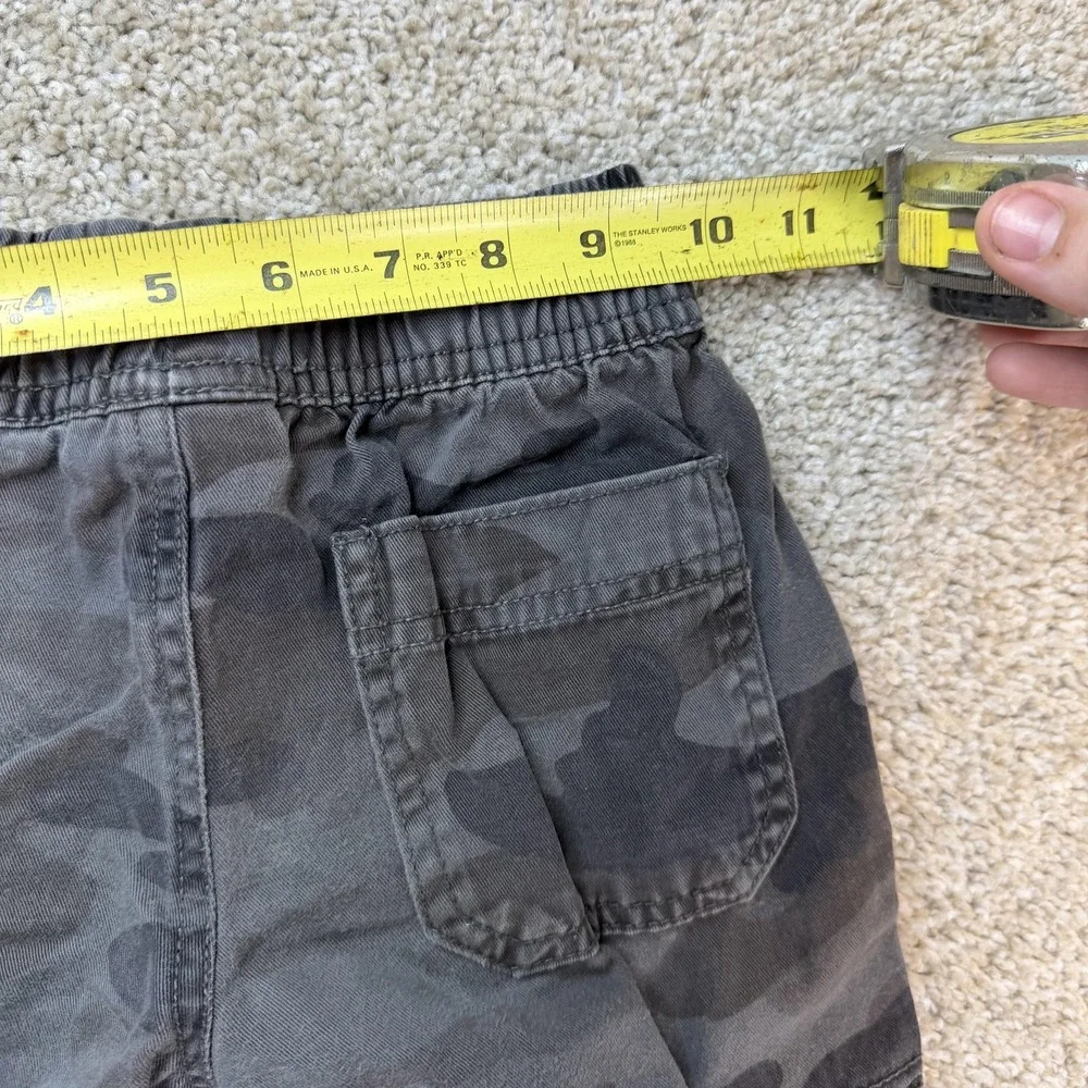 The Children's Place Cargo Pants Boys 6 Gray Camo Elastic Waist Twill Pockets